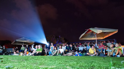 Návštevníci festivalu Leto v parku pri pozeraní večerného filmu. Foto: Slavomír Stankovič