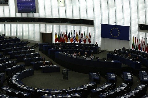 V rokovacej sále Európskeho parlamentu v Štrasburgu, foto Miroslav Vacula